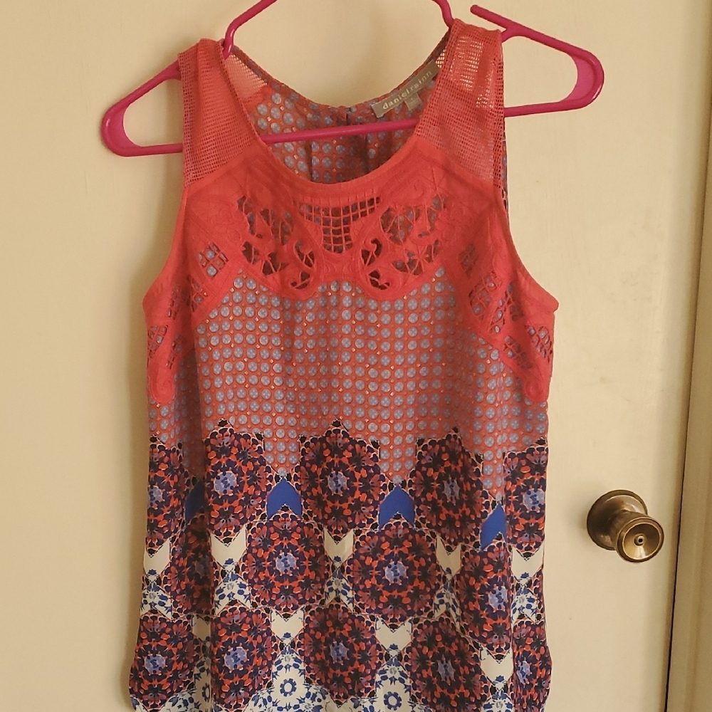 Women's Sleeveless Top - Red and Blue